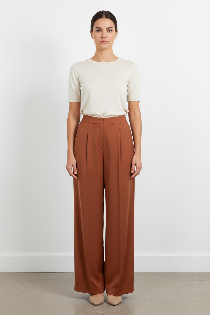 Pantalon Large Marron - Taille M/38 de la marque Maison Lemoine | PARAD101039 - Vendu par Paradigme - Image 1