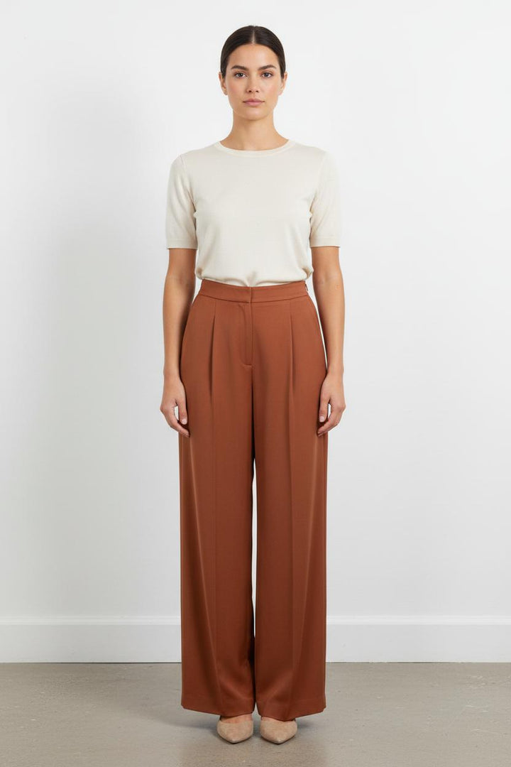 Pantalon Large Marron - Taille M/38 de la marque Maison Lemoine | PARAD101039 - Vendu par Paradigme - Image 1