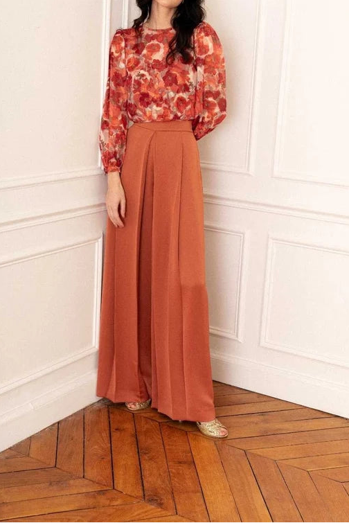Pantalon Large Marron - Taille M/38