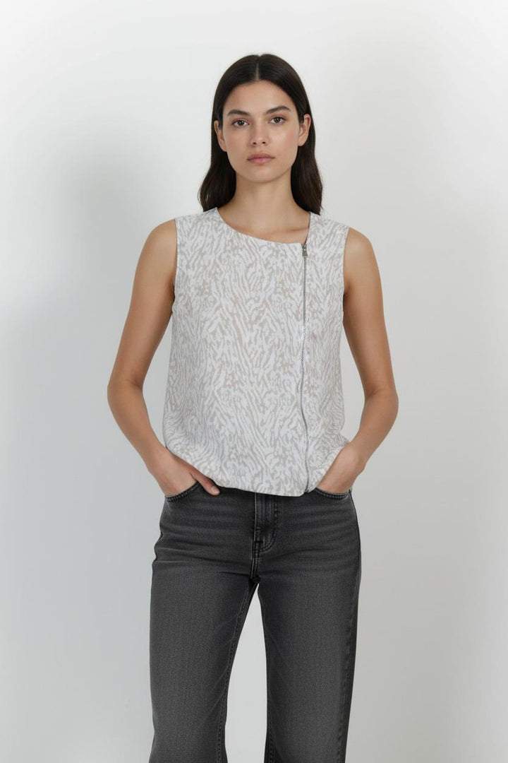 Débardeur Blanc et Beige - Taille M/38 de la marque ZAPA | PARAD101054 - Vendu par Paradigme - Image 1