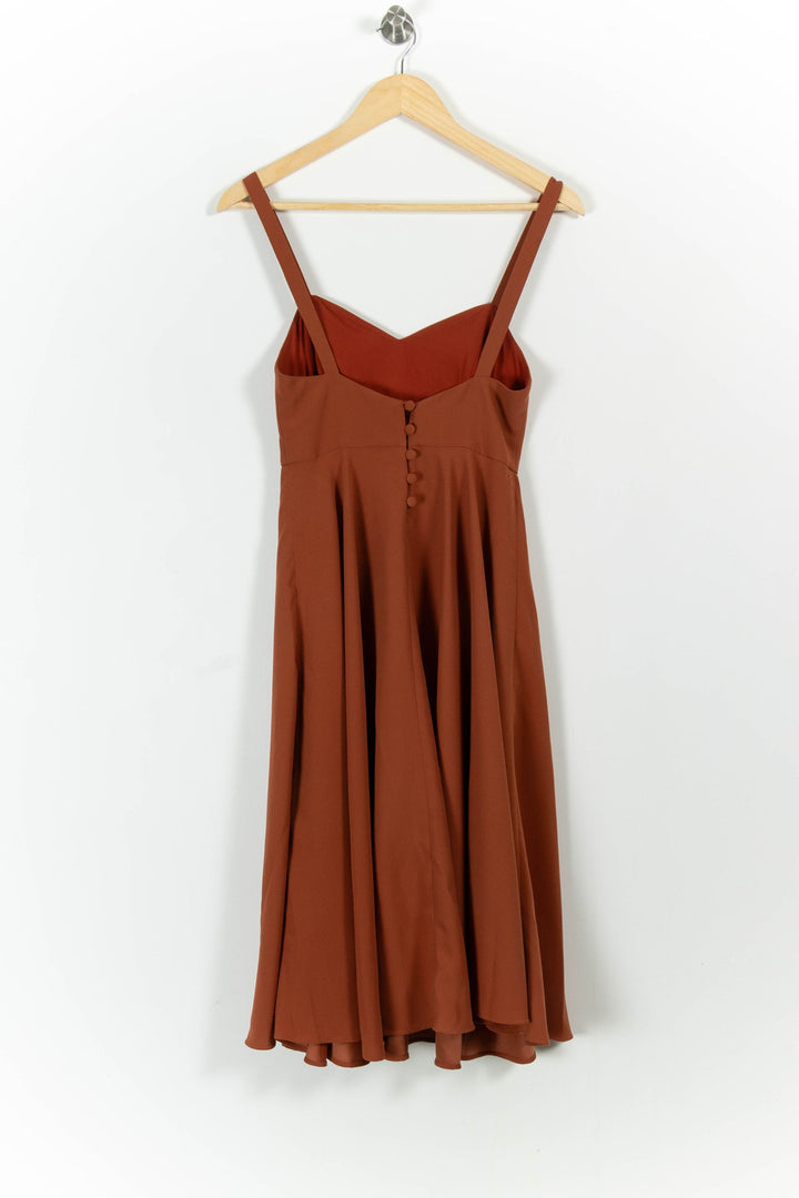 Robe Midi Marron - Taille XS/34 de la marque Maison Lemoine | PARAD101059 - Vendu par Paradigme - Image 4