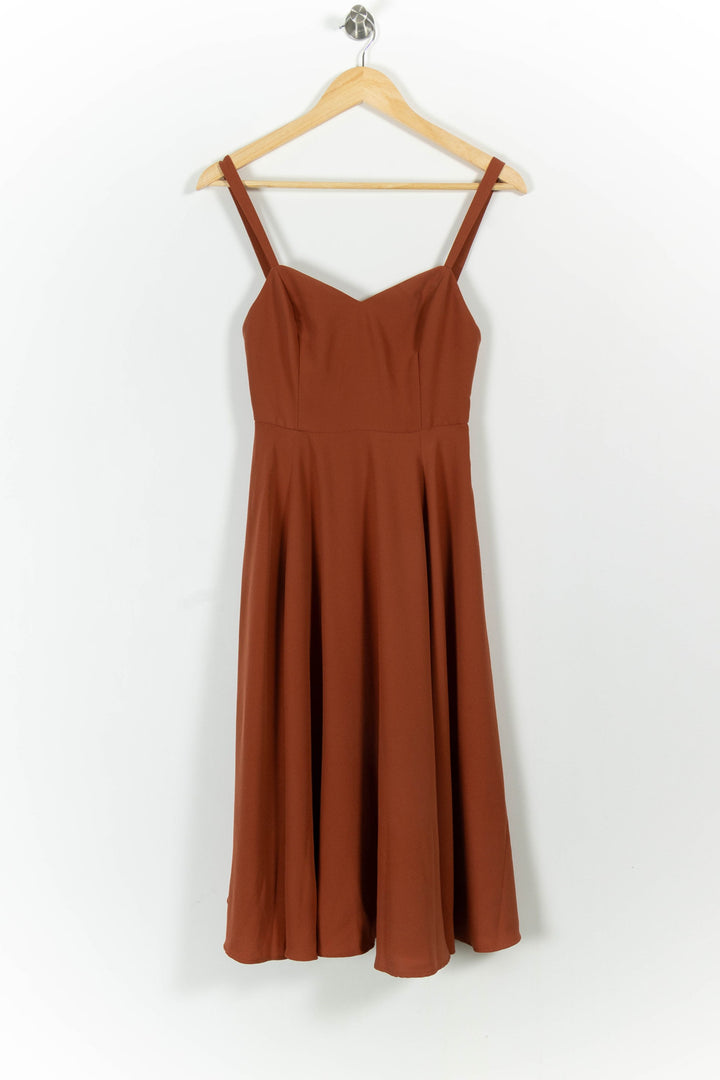 Robe Midi Marron - Taille XS/34 de la marque Maison Lemoine | PARAD101059 - Vendu par Paradigme - Image 2