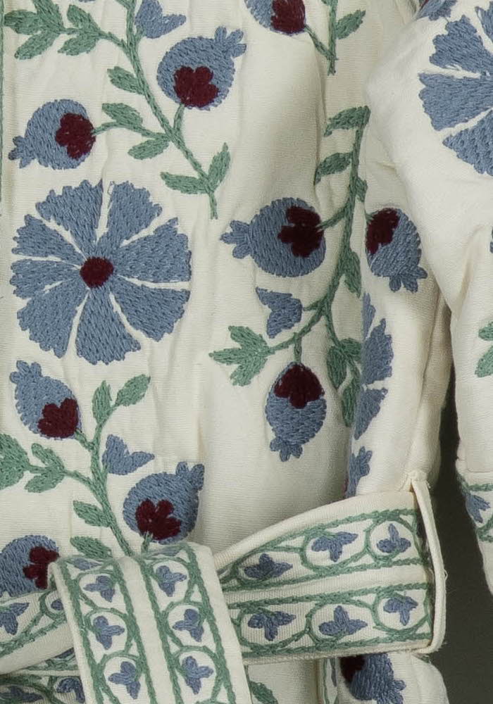 Veste Brodée Écrue et Bleue - Taille S/36 de la marque Sézane | PARAD101082 - Vendu par Paradigme - Image 3