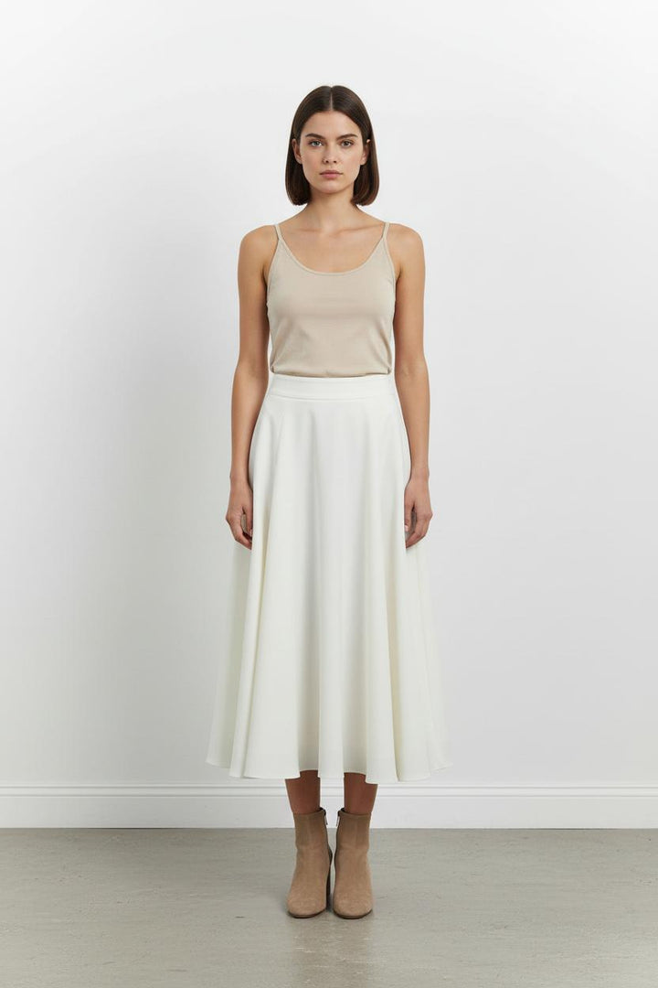 Jupe Midi Beige - Taille XS/34 de la marque Maison Lemoine | PARAD101084 - Vendu par Paradigme - Image 1