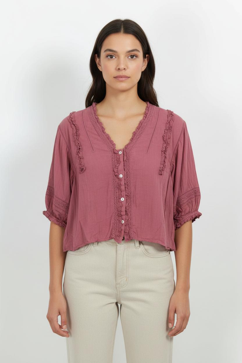 Blouse Rose - Taille S/36 de la marque Louise Misha | PARAD101086 - Vendu par Paradigme - Image 1