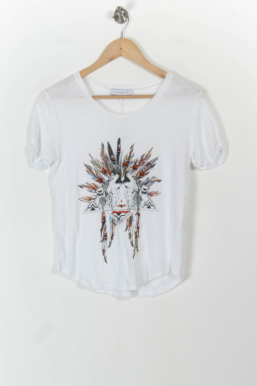 Tee-shirt Blanc - Taille S/36 de la marque Sandro | PARAD101093 - Vendu par Paradigme - Image 2
