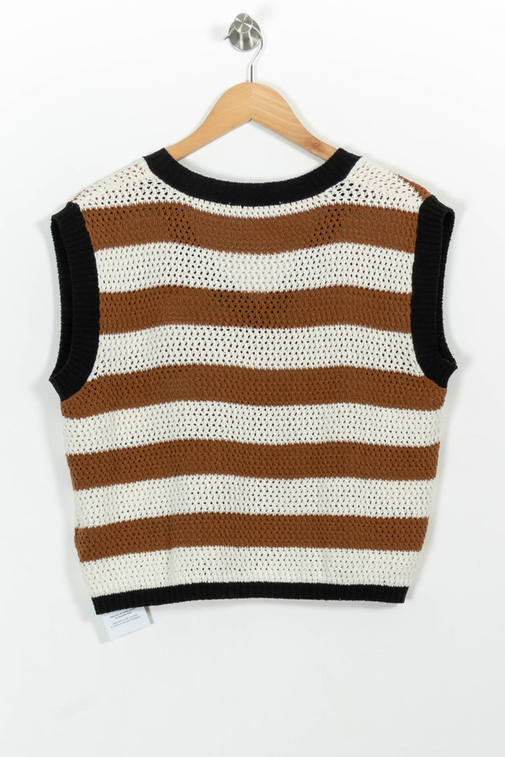 Débardeur Marron et Blanc - Taille L/40 de la marque La Fée Maraboutée | PARAD101097 - Vendu par Paradigme - Image 4