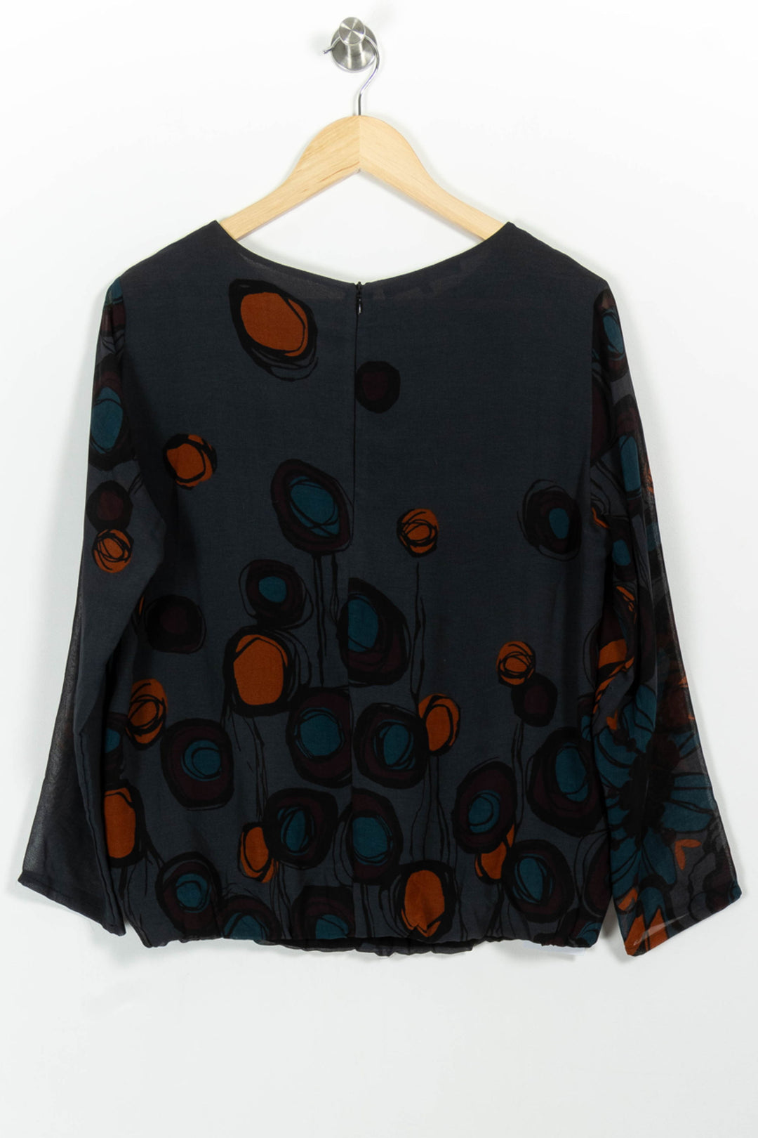 Blouse Noire et Orange - Taille M/38 de la marque La Fée Maraboutée | PARAD101099 - Vendu par Paradigme - Image 4