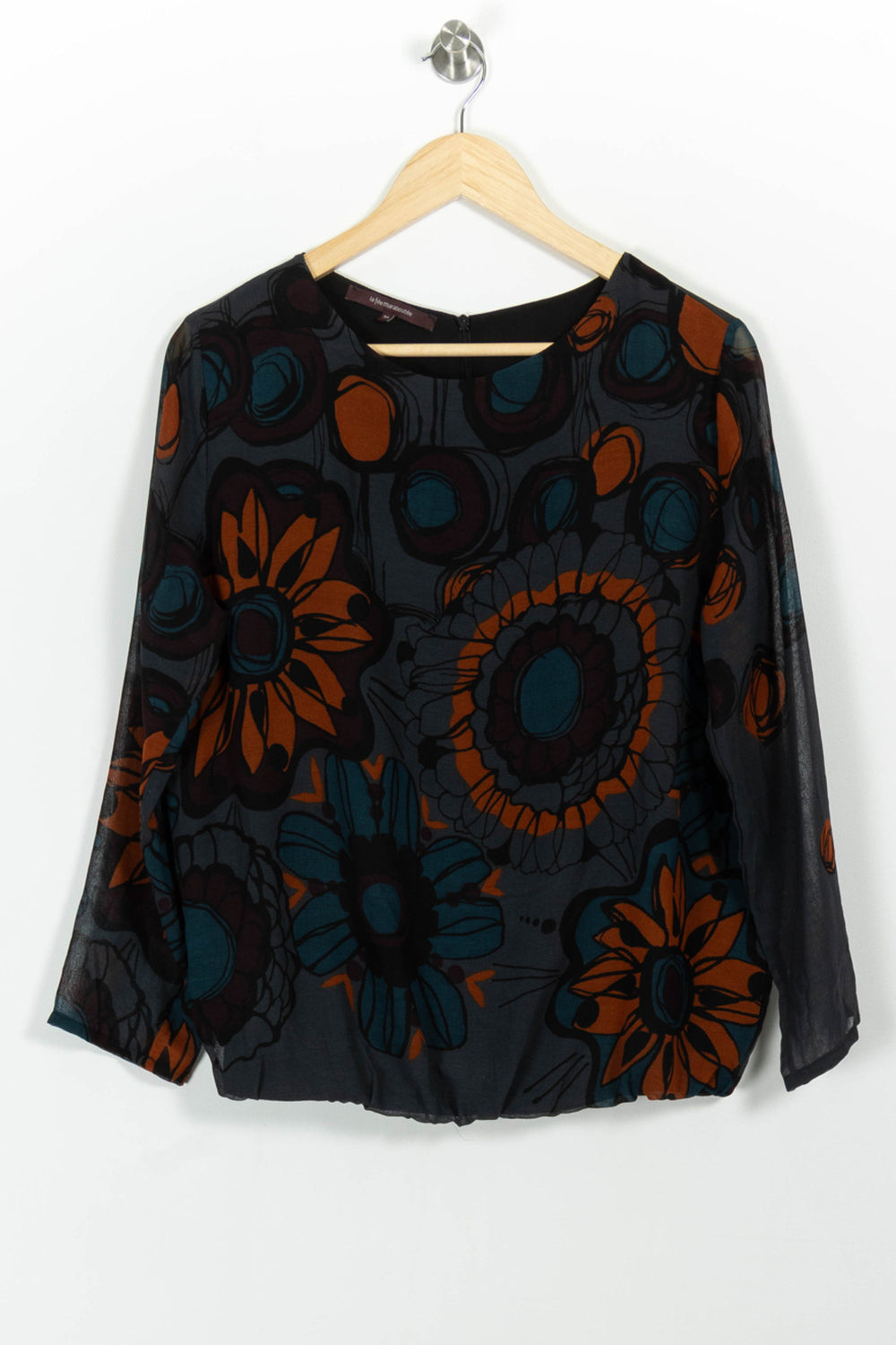Blouse Noire et Orange - Taille M/38 de la marque La Fée Maraboutée | PARAD101099 - Vendu par Paradigme - Image 2