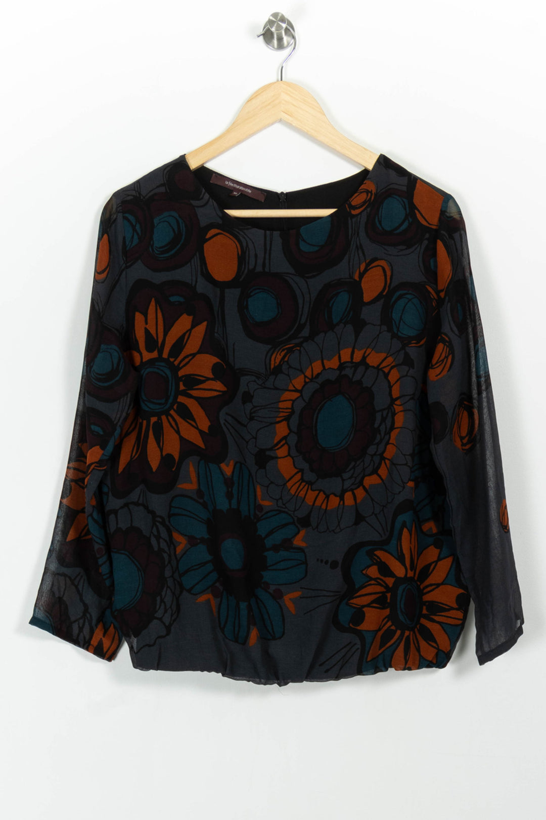 Blouse Noire et Orange - Taille M/38 de la marque La Fée Maraboutée | PARAD101099 - Vendu par Paradigme - Image 2