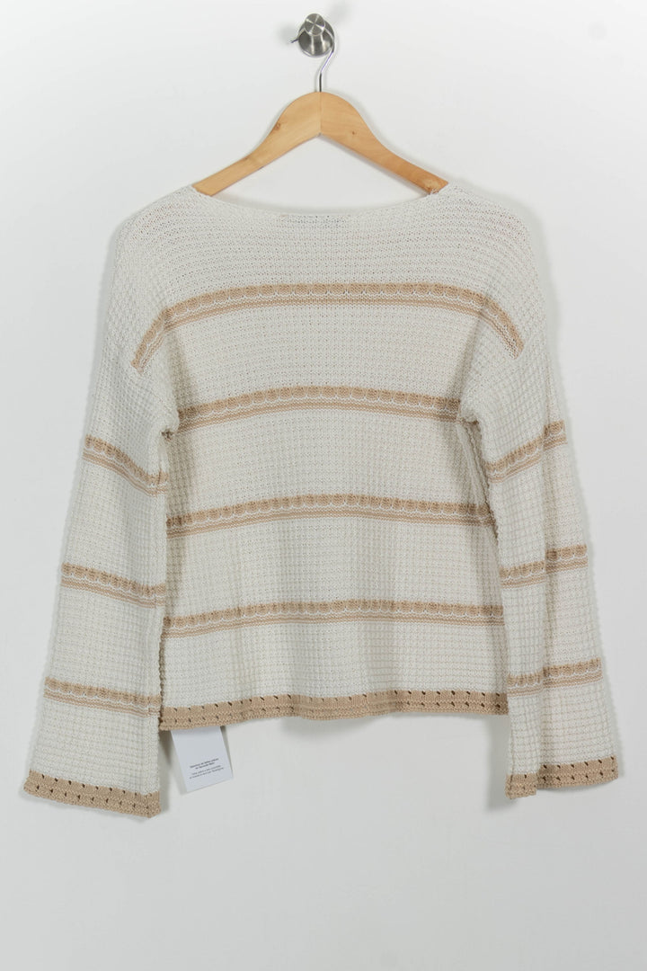 Pull Écru et Beige - Taille S/36 de la marque La Fée Maraboutée | PARAD101100 - Vendu par Paradigme - Image 4