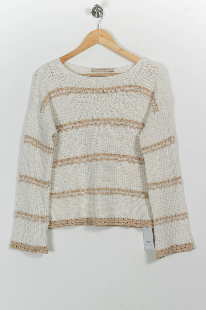 Pull Écru et Beige - Taille S/36 de la marque La Fée Maraboutée | PARAD101100 - Vendu par Paradigme - Image 2