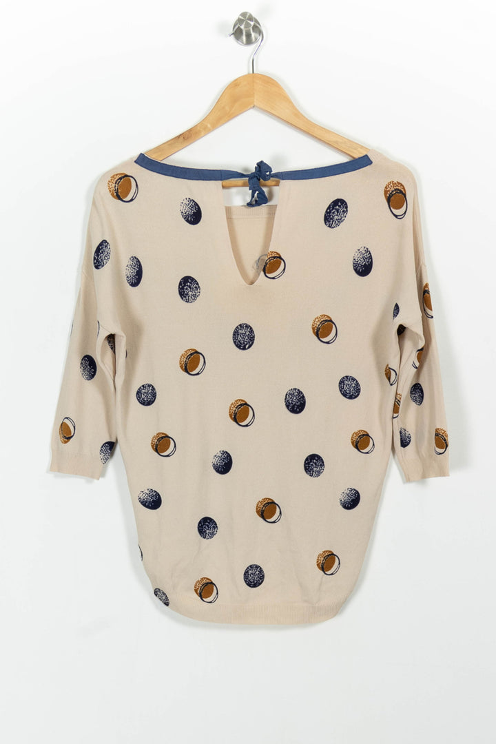 Pull Beige et Bleu - Taille XS/34 de la marque La Fée Maraboutée | PARAD101101 - Vendu par Paradigme - Image 4