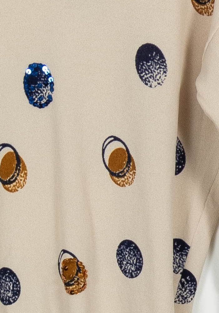 Pull Beige et Bleu - Taille XS/34 de la marque La Fée Maraboutée | PARAD101101 - Vendu par Paradigme - Image 3