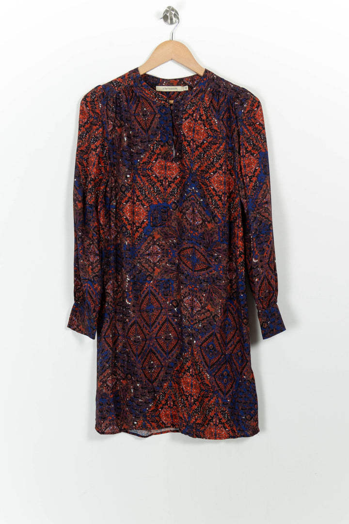 Robe Droite Rouge et Bleue - Taille M/38 de la marque La Fée Maraboutée | PARAD101102 - Vendu par Paradigme - Image 2