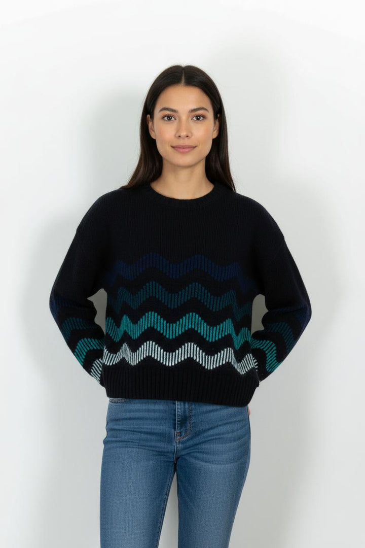 Pull Bleu et Vert - Taille S/36 de la marque La Fée Maraboutée | PARAD101106 - Vendu par Paradigme - Image 1