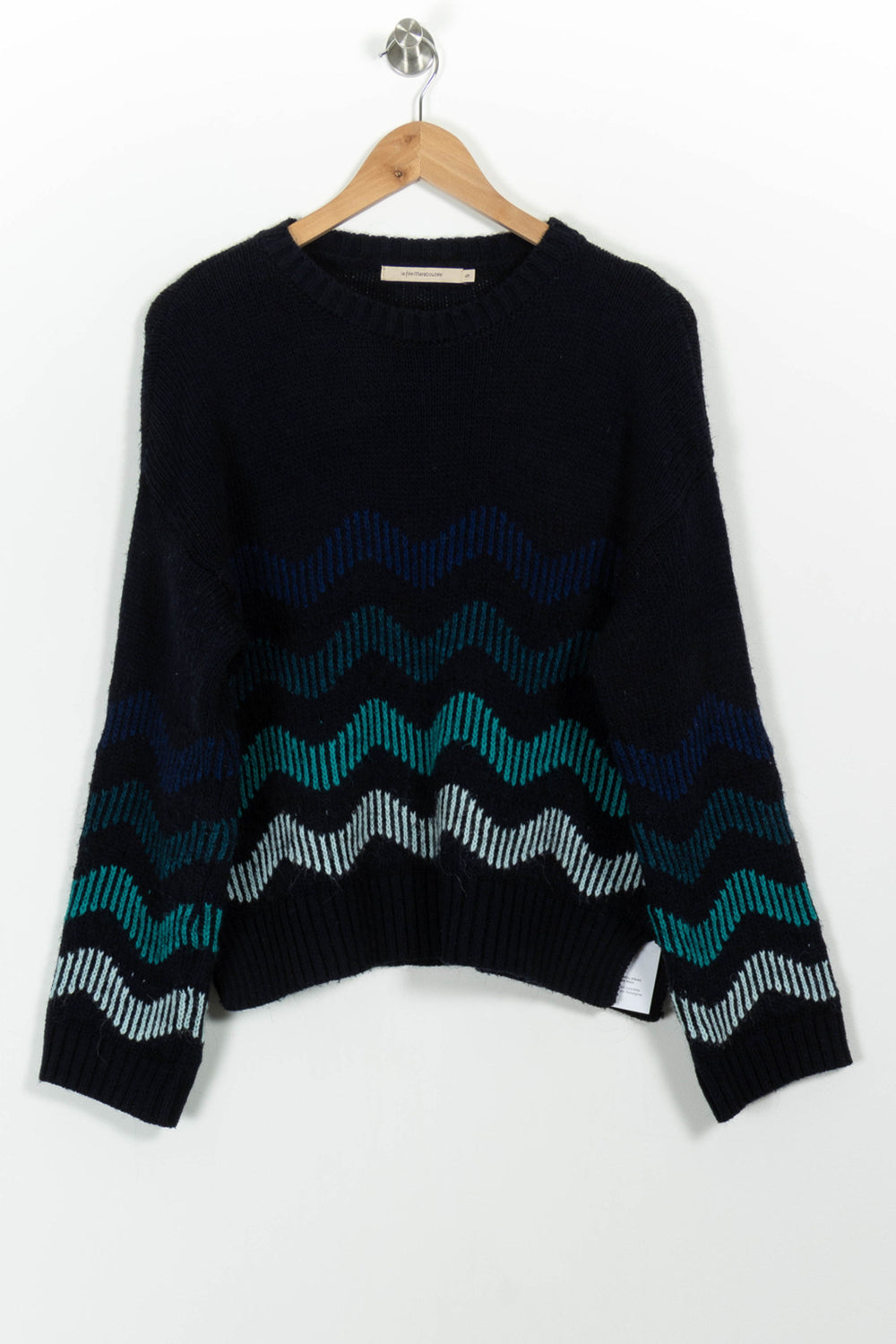 Pull Bleu et Vert - Taille S/36 de la marque La Fée Maraboutée | PARAD101106 - Vendu par Paradigme - Image 2