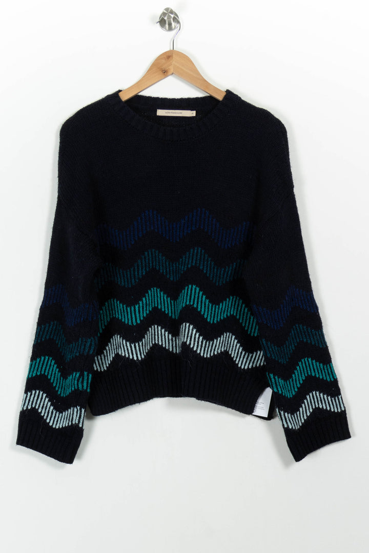 Pull Bleu et Vert - Taille S/36 de la marque La Fée Maraboutée | PARAD101106 - Vendu par Paradigme - Image 2