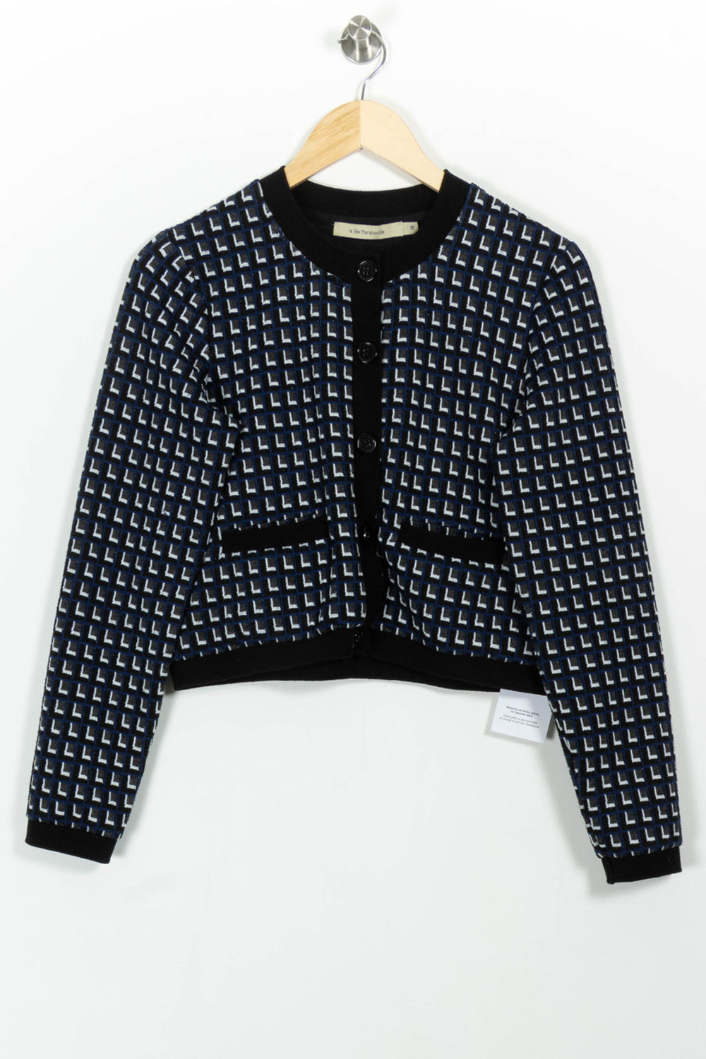 Gilet Bleu et Noir - Taille M/38 de la marque La Fée Maraboutée | PARAD101108 - Vendu par Paradigme - Image 2