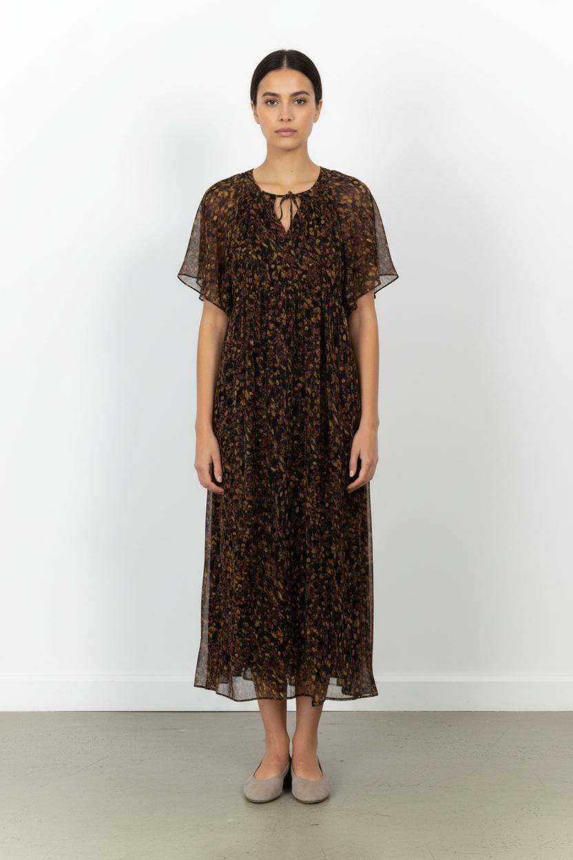 Robe Longue Marron et Noire - Taille S/36 de la marque Sud express | PARAD101112 - Vendu par Paradigme - Image 1