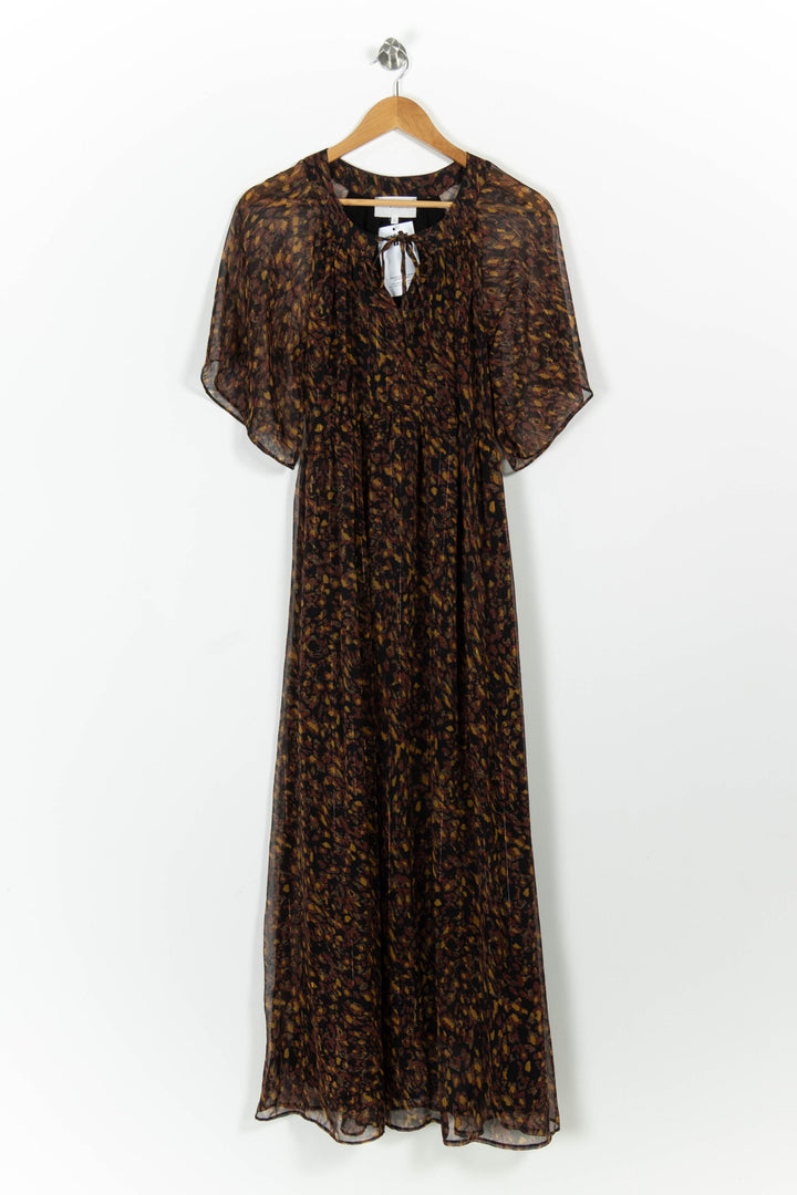 Robe Longue Marron et Noire - Taille S/36 de la marque Sud express | PARAD101112 - Vendu par Paradigme - Image 2