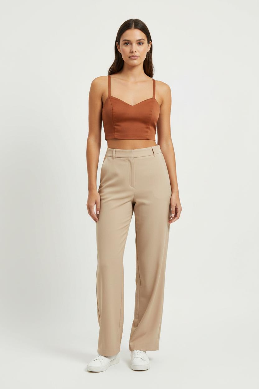 Cropped Marron - Taille XS/34 de la marque Maison Lemoine | PARAD101117 - Vendu par Paradigme - Image 1