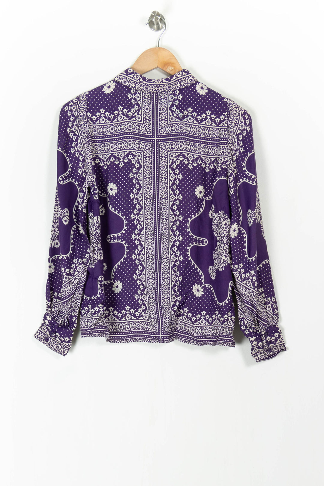 Chemise Violette et Blanche - Taille XS/34 de la marque Sézane | PARAD101139 - Vendu par Paradigme - Image 4