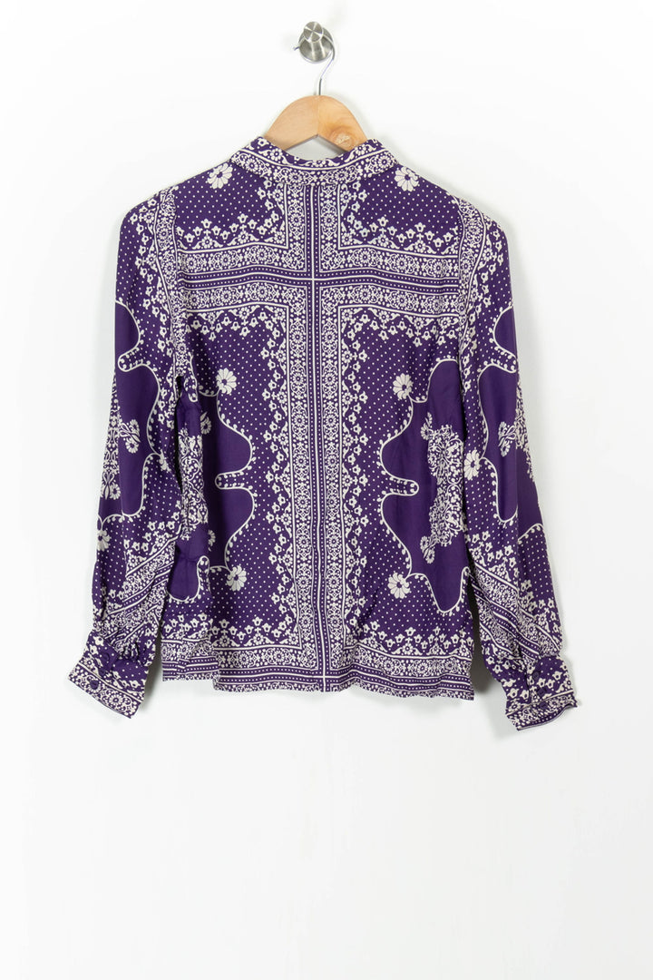 Chemise Violette et Blanche - Taille XS/34 de la marque Sézane | PARAD101139 - Vendu par Paradigme - Image 4