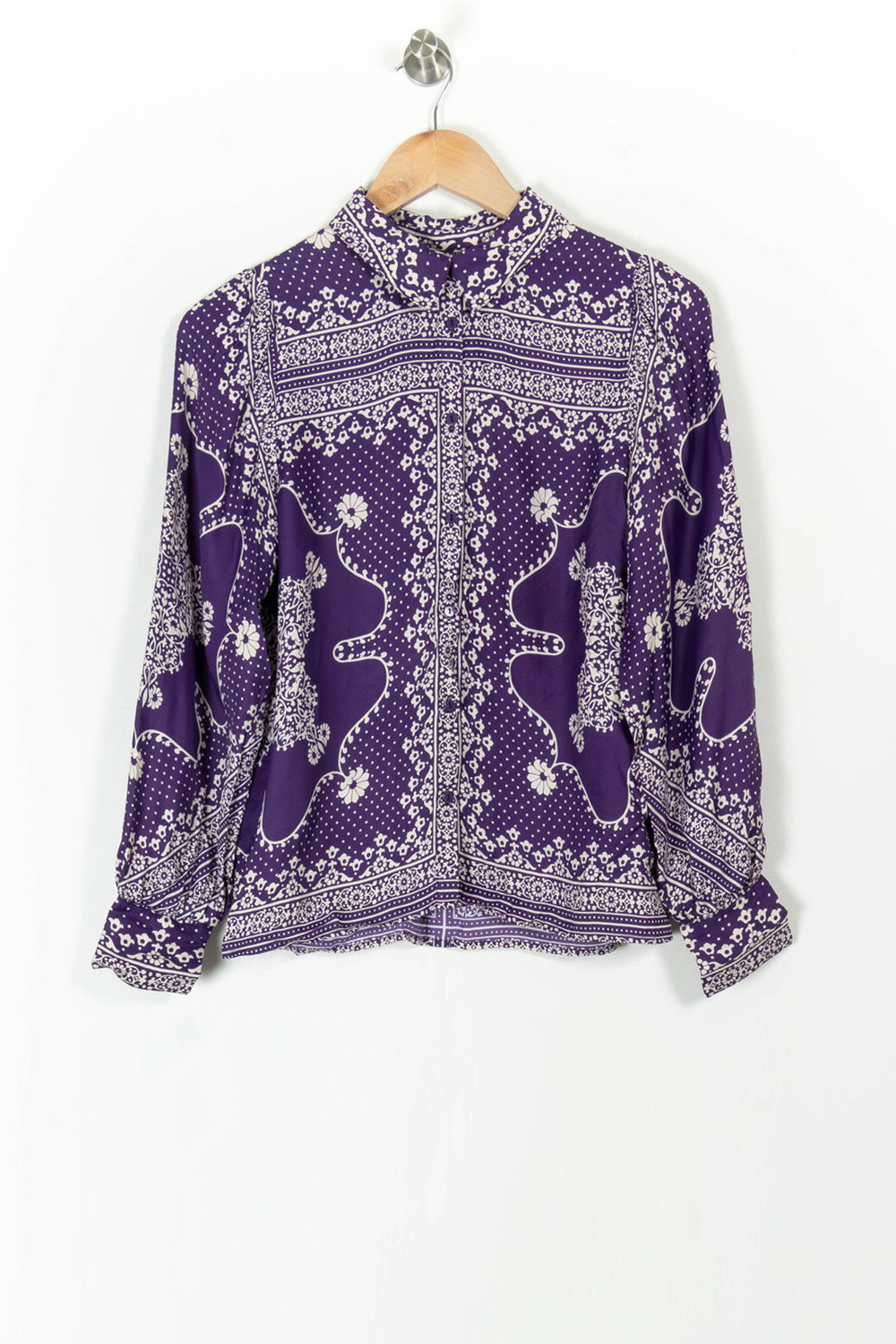 Chemise Violette et Blanche - Taille XS/34 de la marque Sézane | PARAD101139 - Vendu par Paradigme - Image 2