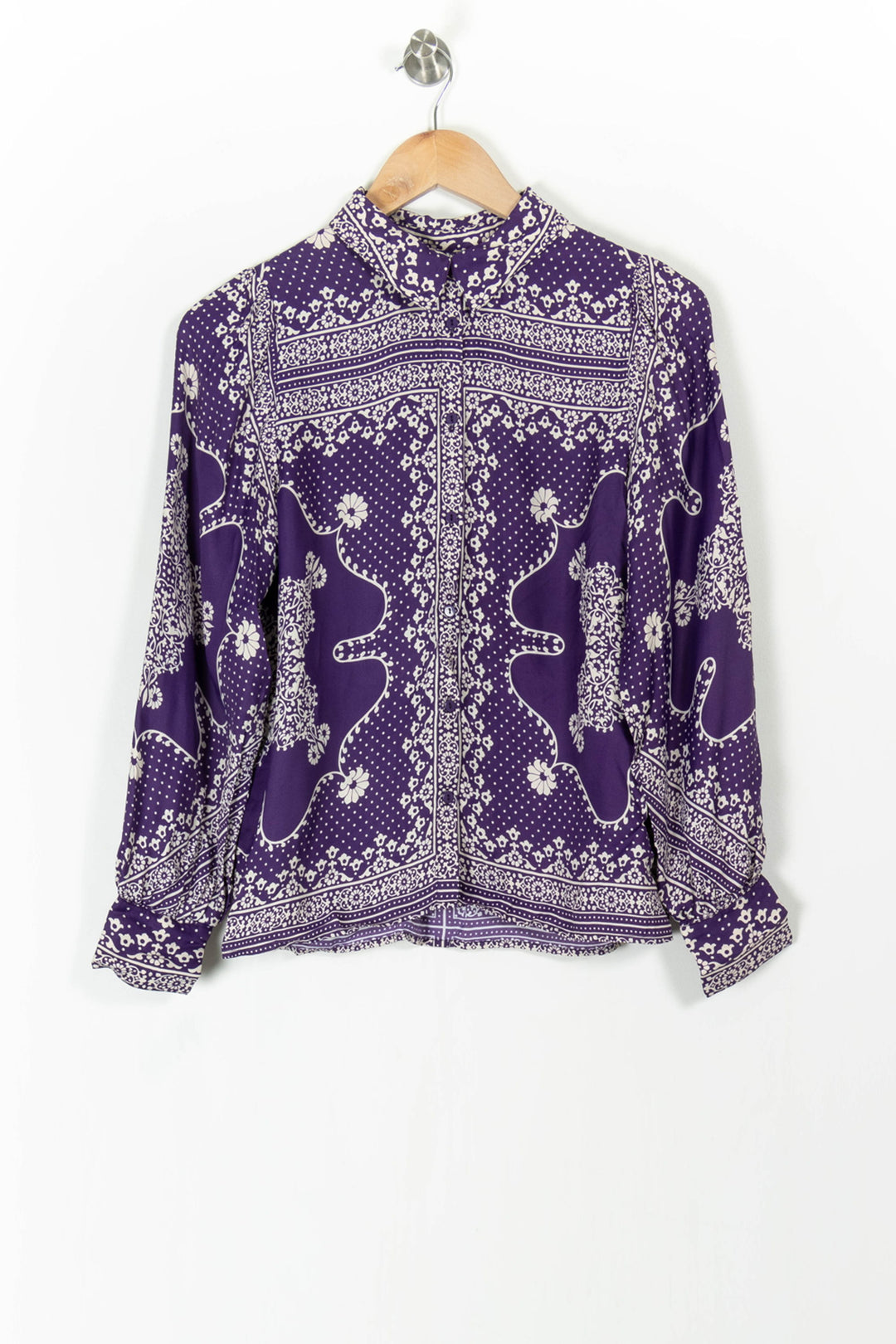 Chemise Violette et Blanche - Taille XS/34 de la marque Sézane | PARAD101139 - Vendu par Paradigme - Image 2