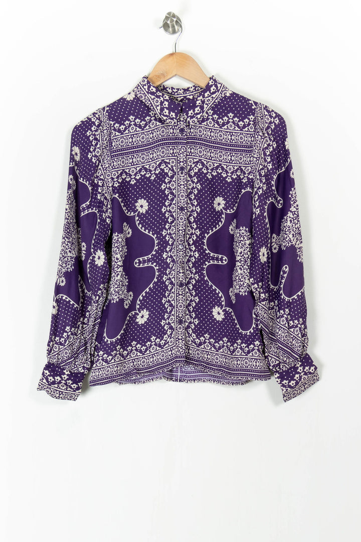 Chemise Violette et Blanche - Taille XS/34 de la marque Sézane | PARAD101139 - Vendu par Paradigme - Image 2