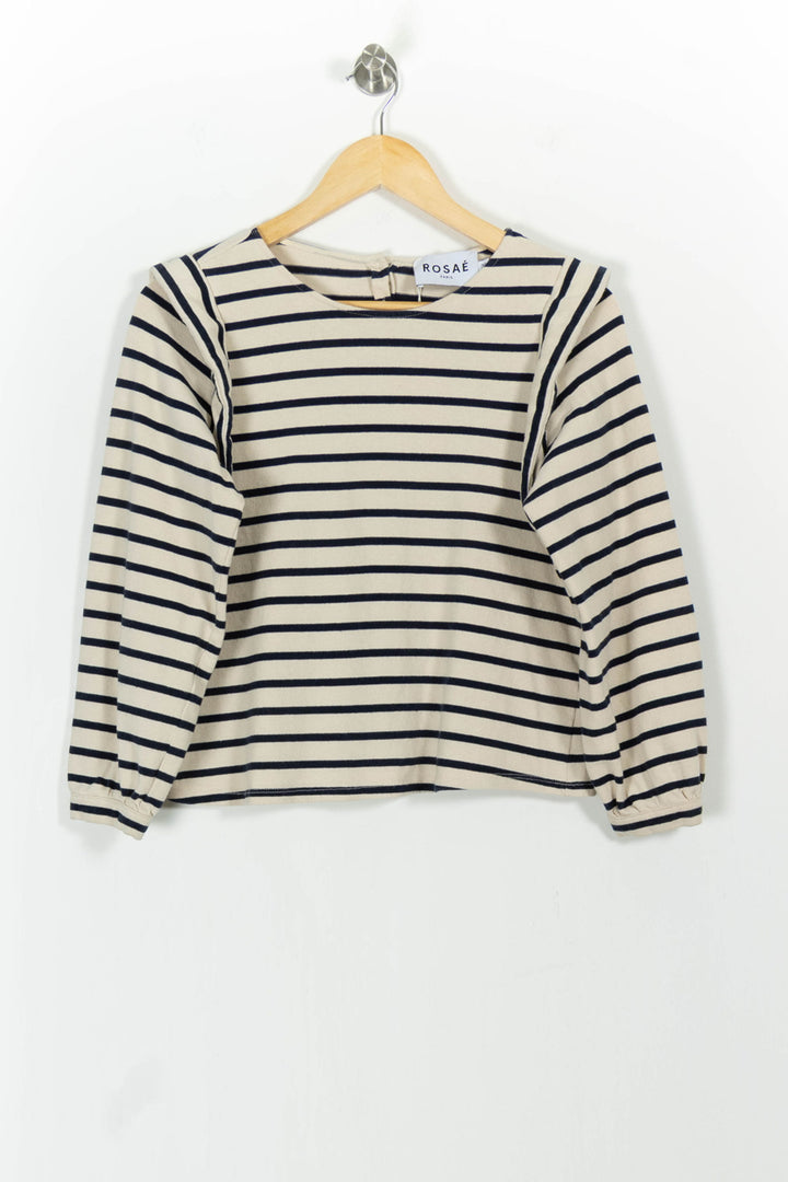 Marinière Écrue et Marine - Taille M/38 de la marque Rosaé Paris | PARAD101145 - Vendu par Paradigme - Image 2