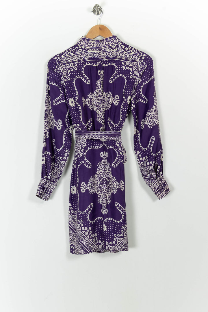 Robe Chemise Violette et Blanche - Taille XS/34 de la marque Petite Mendigote | PARAD101146 - Vendu par Paradigme - Image 4