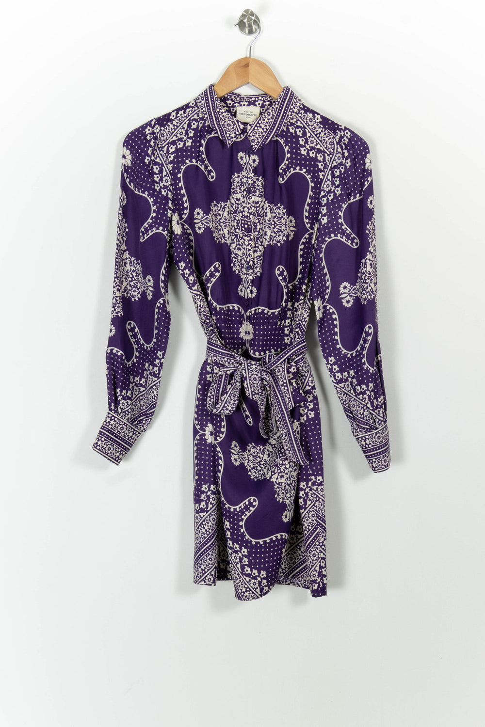 Robe Chemise Violette et Blanche - Taille XS/34 de la marque Petite Mendigote | PARAD101146 - Vendu par Paradigme - Image 2
