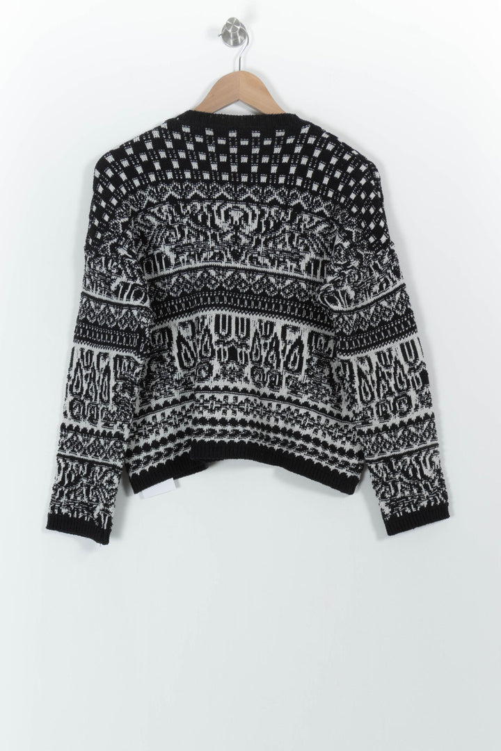 Pull Noir et Blanc - Taille M/38 de la marque La Fée Maraboutée | PARAD101167 - Vendu par Paradigme - Image 4