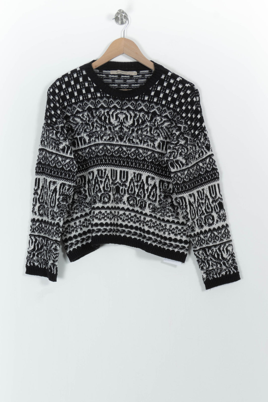 Pull Noir et Blanc - Taille M/38 de la marque La Fée Maraboutée | PARAD101167 - Vendu par Paradigme - Image 2