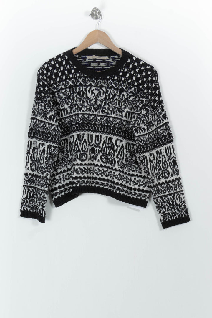 Pull Noir et Blanc - Taille M/38 de la marque La Fée Maraboutée | PARAD101167 - Vendu par Paradigme - Image 2