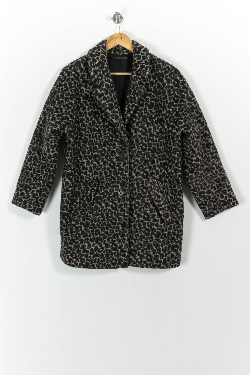 Manteau Léopard Noir et Beige - Taille S/36 de la marque IKKS | PARAD101169 - Vendu par Paradigme - Image 2