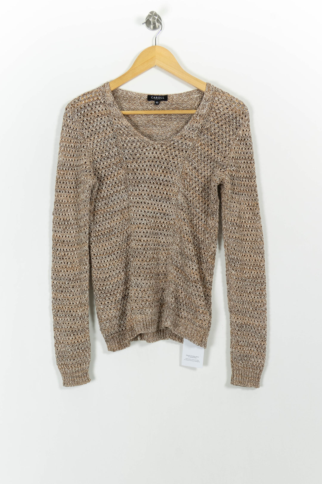 Pull Beige - Taille L/40 de la marque Caroll | PARAD101170 - Vendu par Paradigme - Image 2