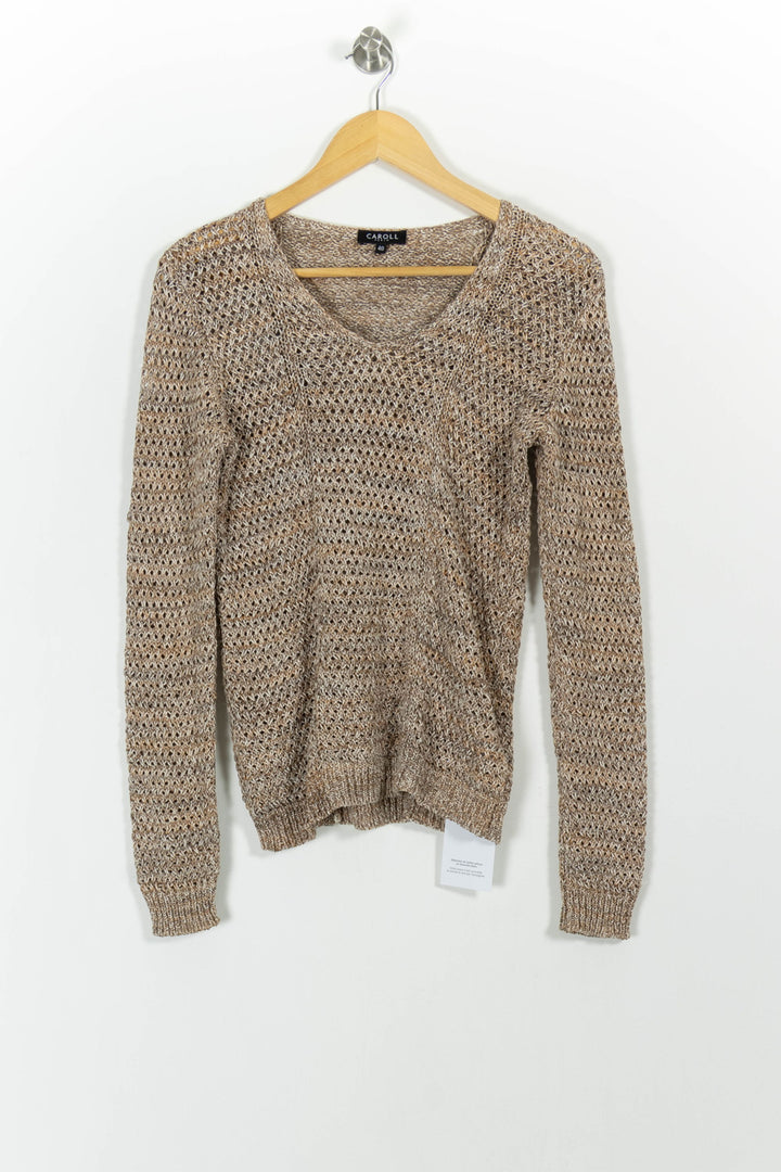 Pull Beige - Taille L/40 de la marque Caroll | PARAD101170 - Vendu par Paradigme - Image 2