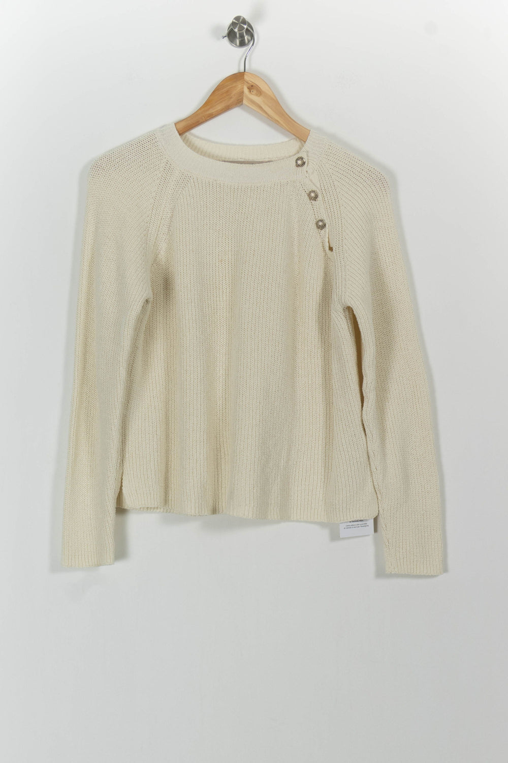 Pull Blanc - Taille M/38 de la marque La Fée Maraboutée | PARAD101173 - Vendu par Paradigme - Image 2