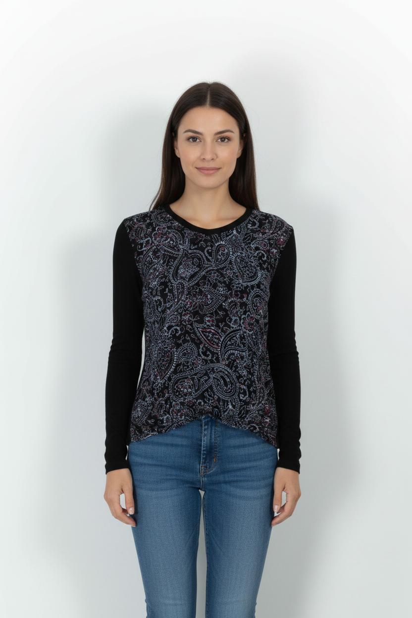 Pull Noir et Bleu - Taille XS/34 de la marque La Fée Maraboutée | PARAD101180 - Vendu par Paradigme - Image 1