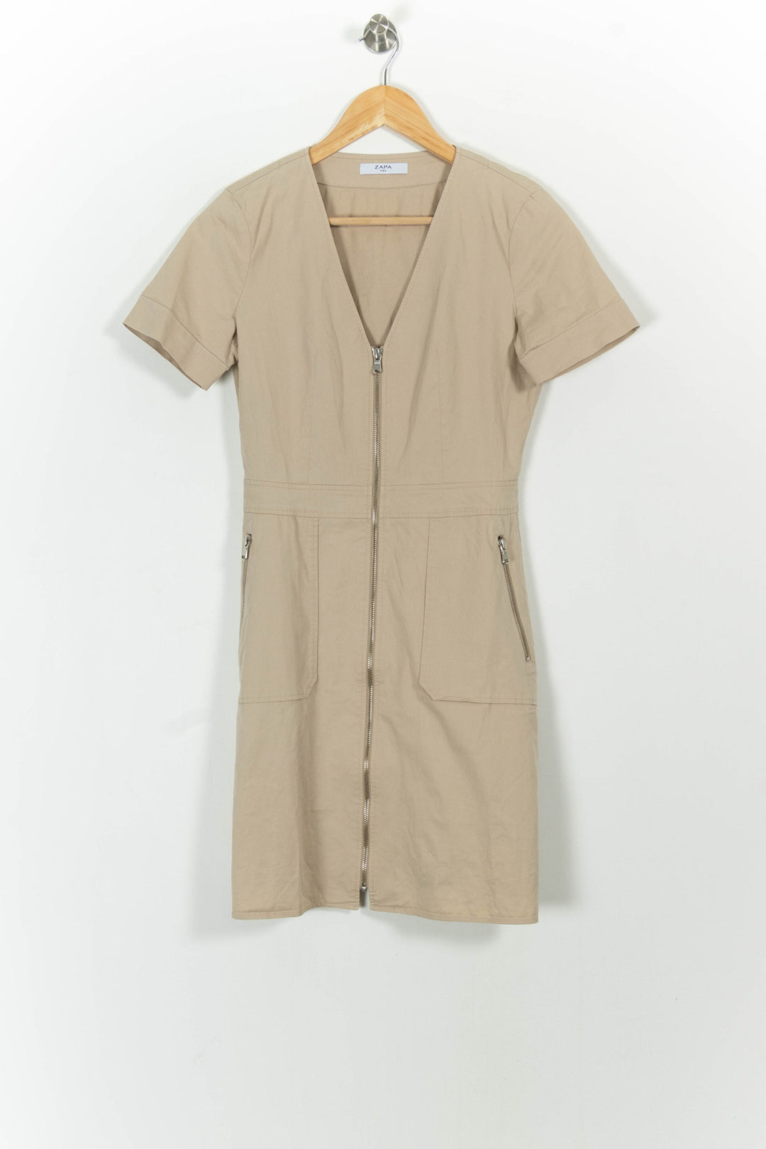 Robe Courte Beige - Taille M/38 de la marque ZAPA | PARAD101201 - Vendu par Paradigme - Image 2