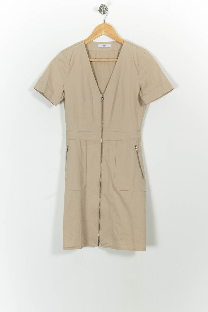Robe Courte Beige - Taille M/38 de la marque ZAPA | PARAD101201 - Vendu par Paradigme - Image 2