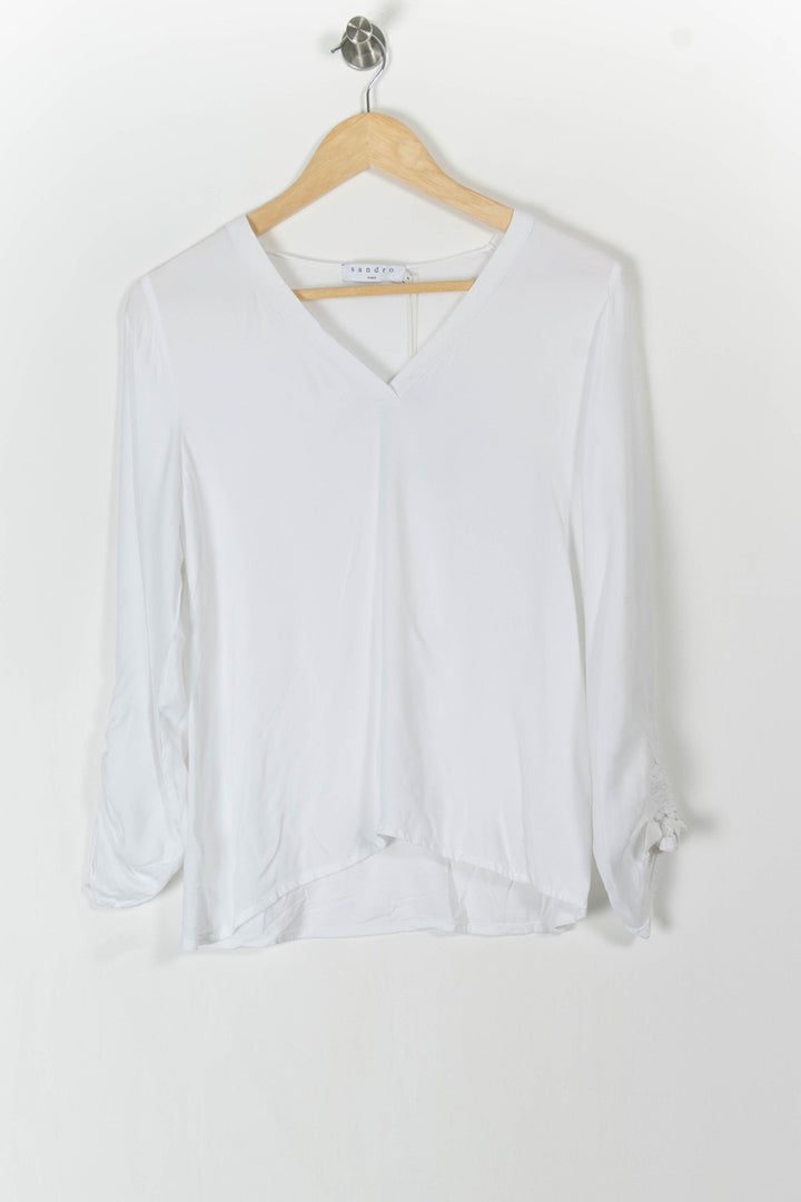 Blouse Blanche - Taille S/36 de la marque Sandro | PARAD101220 - Vendu par Paradigme - Image 2