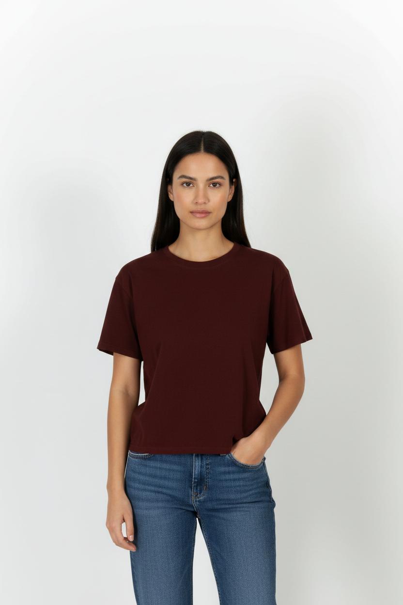 Tee-shirt Bordeaux - Taille M/38 de la marque American Vintage | PARAD101230 - Vendu par Paradigme - Image 1