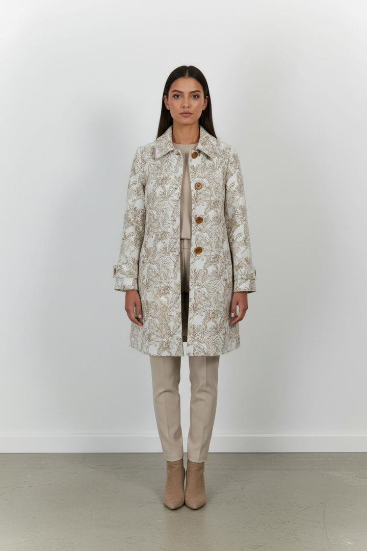 Manteau Beige et Blanc - Taille S/36 de la marque La Fée Maraboutée | PARAD101231 - Vendu par Paradigme - Image 1
