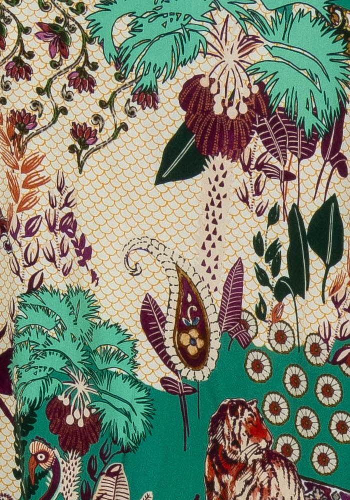 Blouse Verte et Beige - Taille S/36 de la marque La Fée Maraboutée | PARAD101235 - Vendu par Paradigme - Image 3