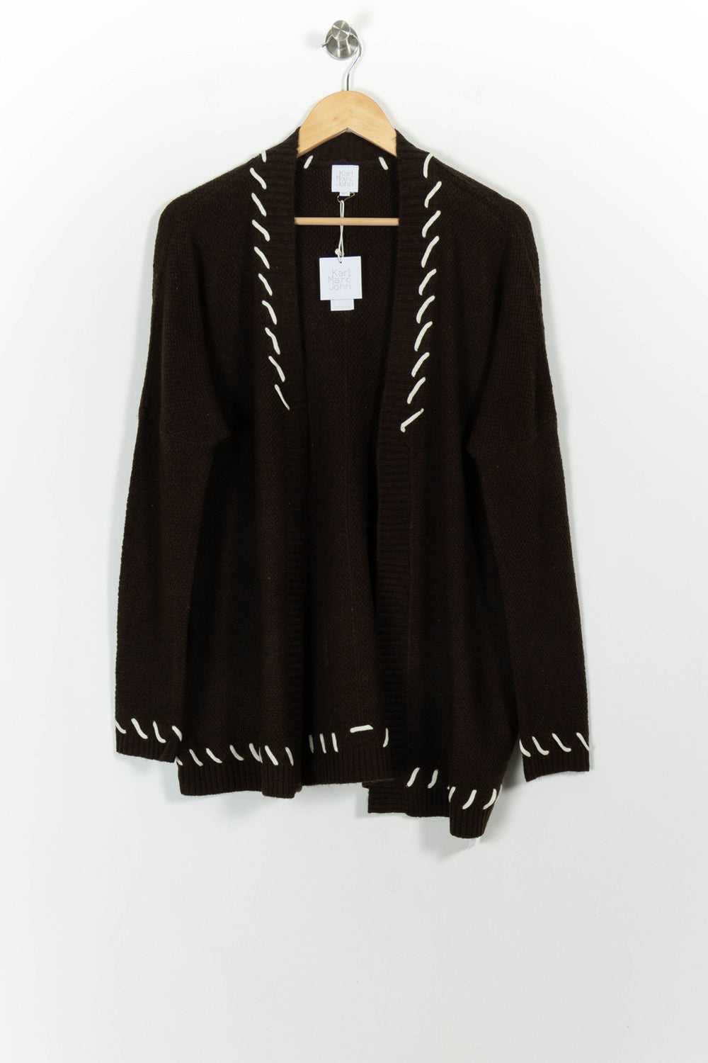Cardigan Marron et Blanc - Taille S/36 de la marque Karl Marc John | PARAD101262 - Vendu par Paradigme - Image 2