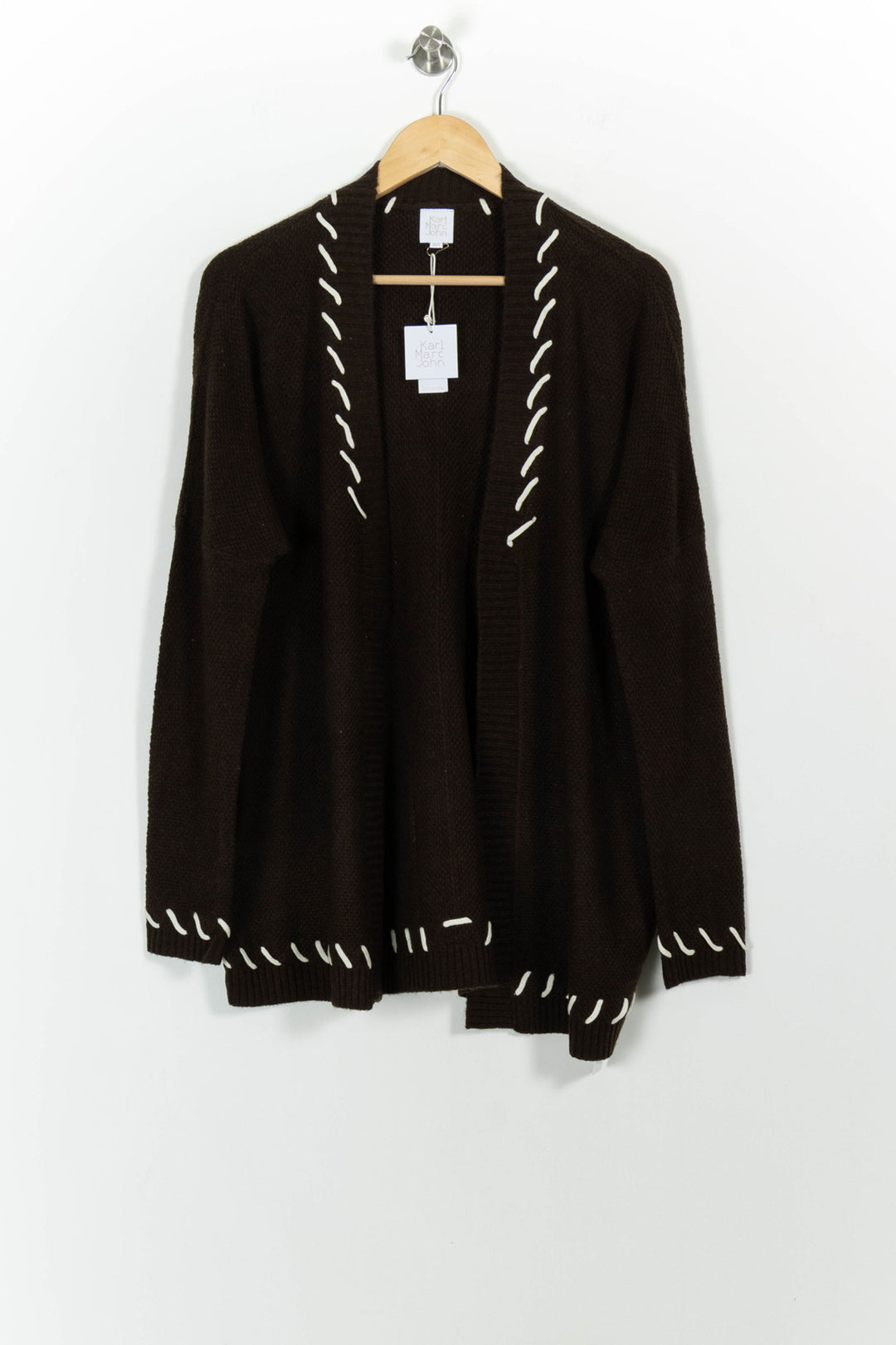 Cardigan Marron et Blanc - Taille S/36 de la marque Karl Marc John | PARAD101262 - Vendu par Paradigme - Image 2